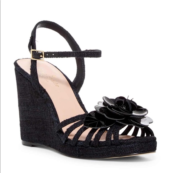 kate spade Shoes - Kate Spade Beekman Wedge Sandal Black Size 11 🆕